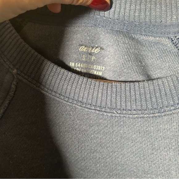 Aerie blue slouchy oversized cropped sweater S - Picture 6 of 6